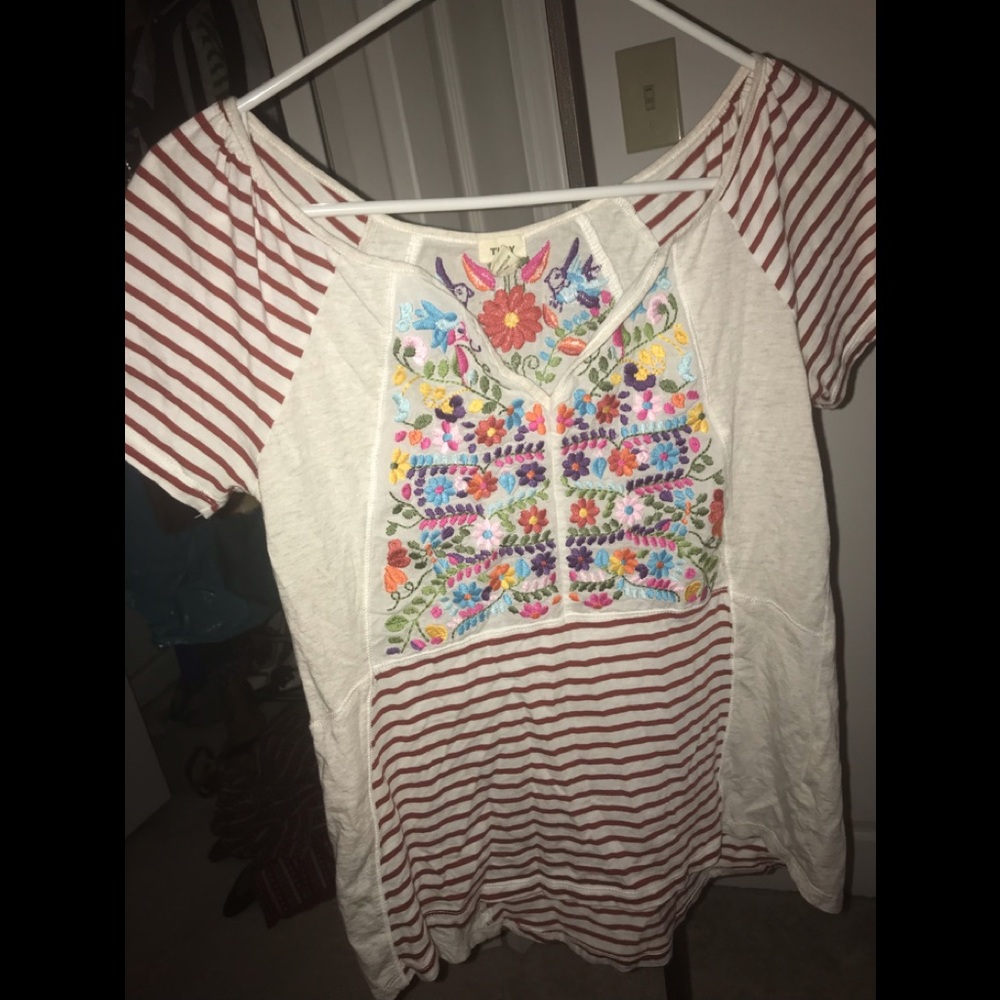 Adorable embroidery tee from Anthropologie